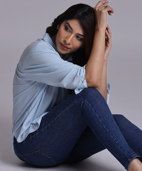 Mid Waist Blue Jean